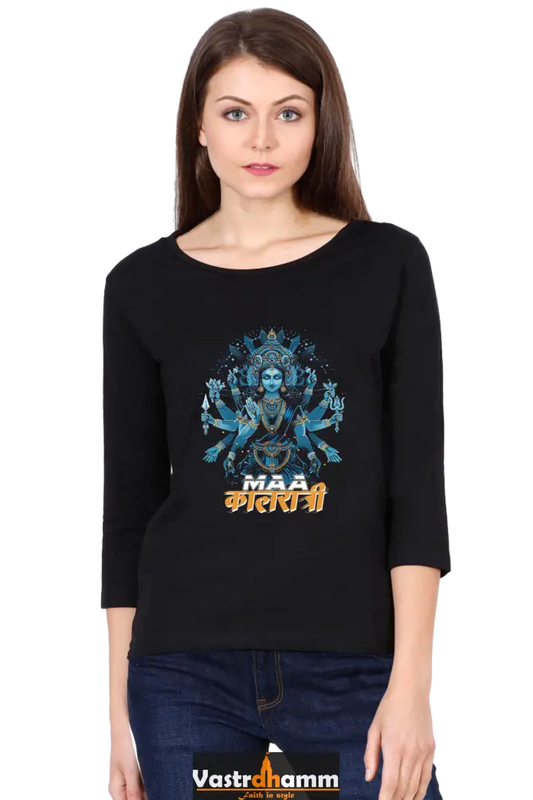 Durga ShaktiRound Neck Full Sleeve T-Shirts for Women Vastrdhamm