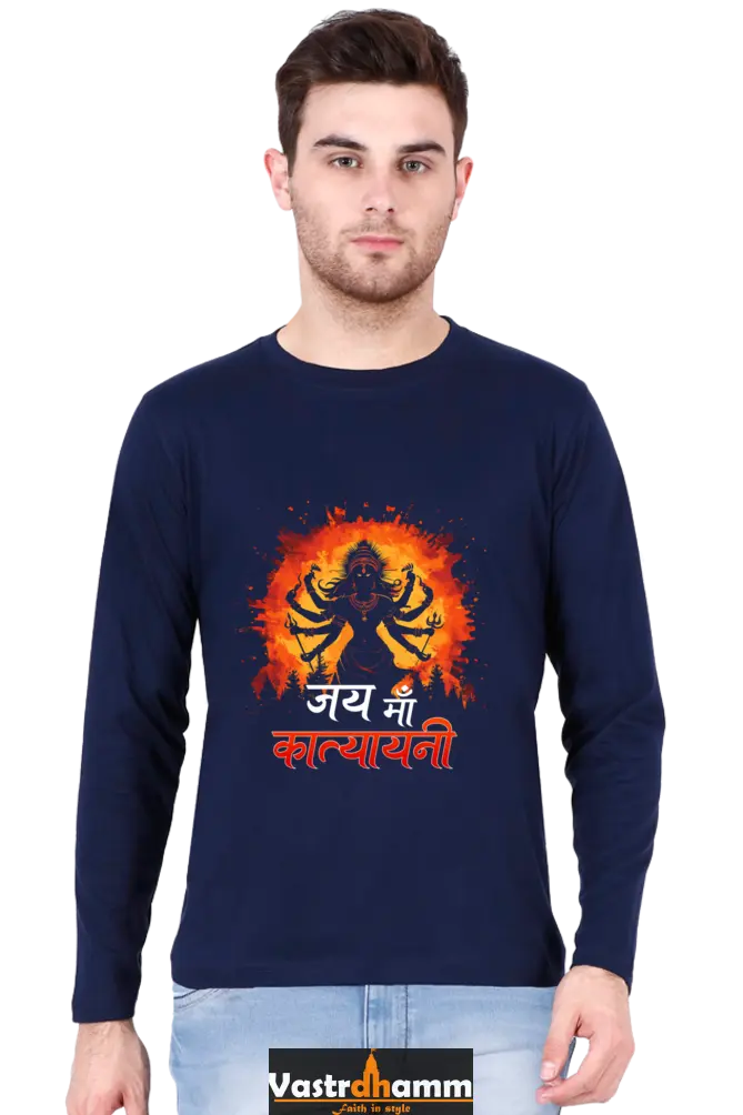 Durga Victory Round Neck Full Sleeve T-Shirts for Men Vastrdhamm