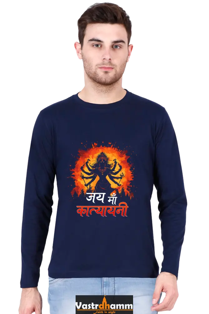 Durga Victory Round Neck Full Sleeve T-Shirts for Men Vastrdhamm