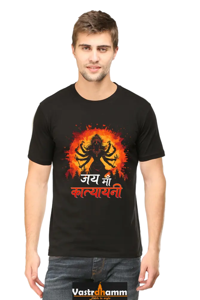 Durga Victory Round Neck Half Sleeve Classic T-Shirts for Men Vastrdhamm