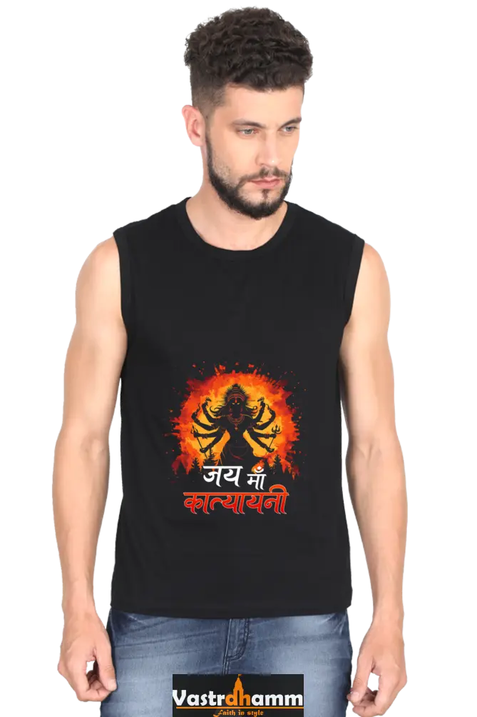 Durga Victory Round Neck Sleeveless T-Shirts for Men Vastrdhamm