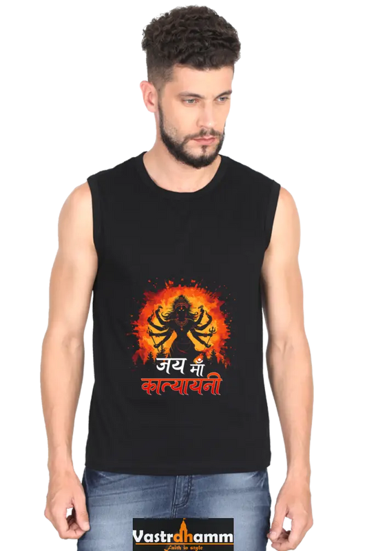 Durga Victory Round Neck Sleeveless T-Shirts for Men Vastrdhamm