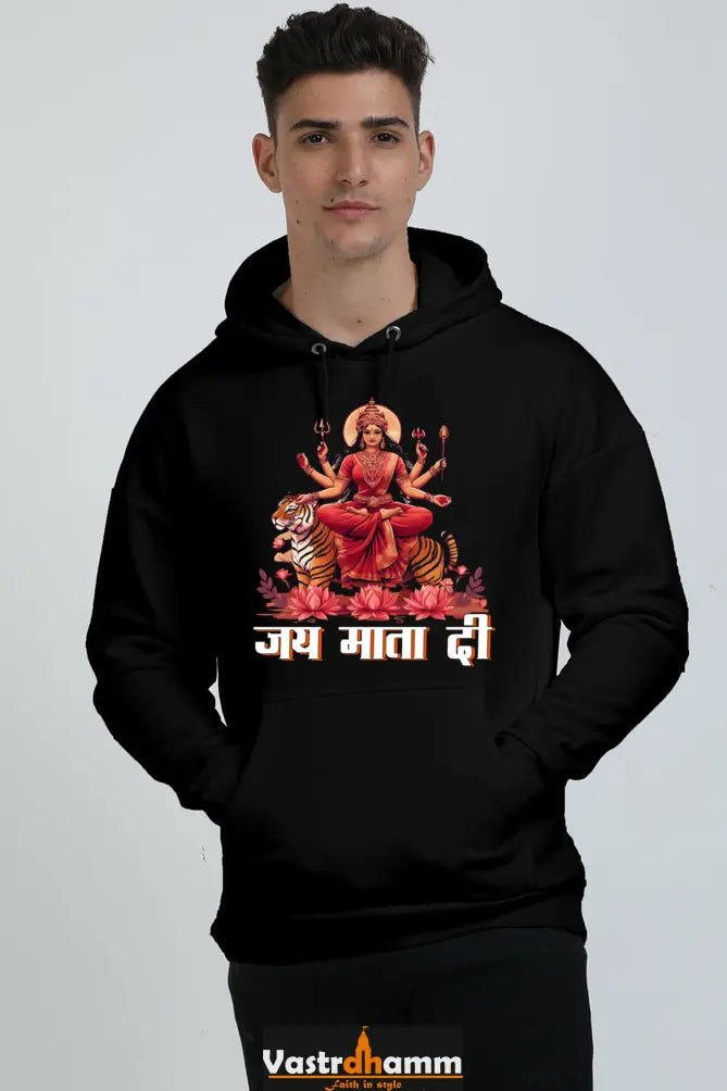 Durga Warrior Spirit Oversized Hooded Sweatshirt T-Shirts for Men Vastrdhamm