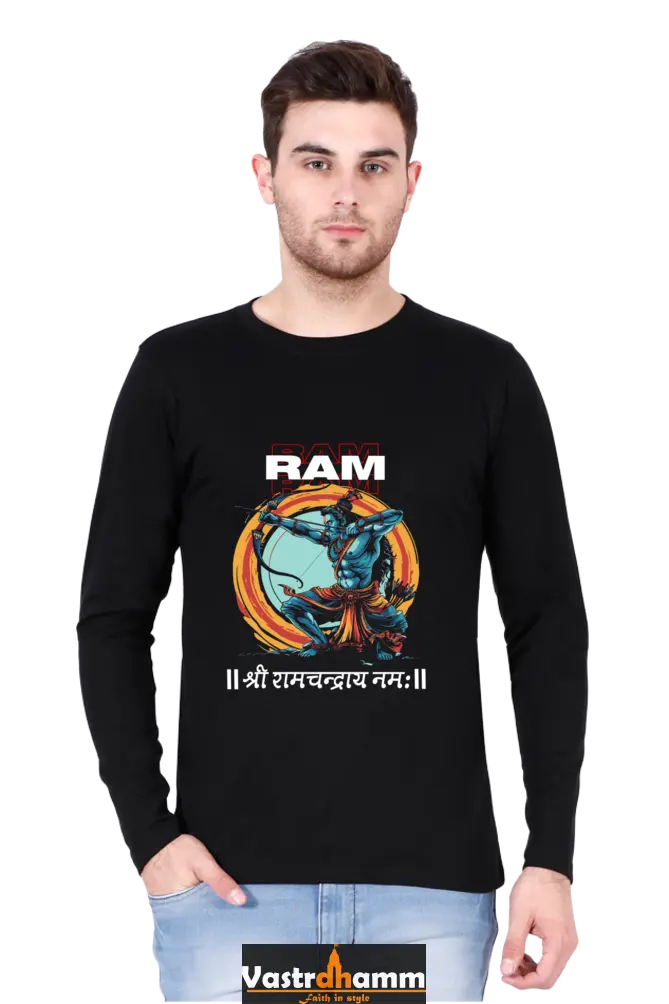 Dynamic Ram JiRound Neck Full Sleeve T-Shirt For Men Vastrdhamm