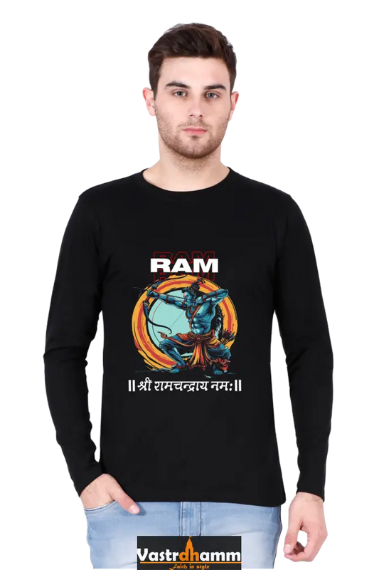Dynamic Ram JiRound Neck Full Sleeve T-Shirt For Men Vastrdhamm