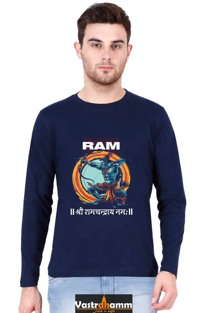 Dynamic Ram JiRound Neck Full Sleeve T-Shirt For Men Vastrdhamm