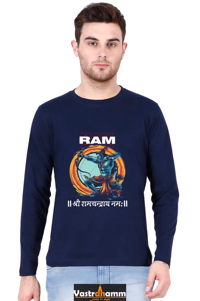 Dynamic Ram JiRound Neck Full Sleeve T-Shirt For Men Vastrdhamm