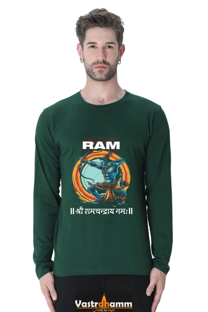 Dynamic Ram JiRound Neck Full Sleeve T-Shirt For Men Vastrdhamm