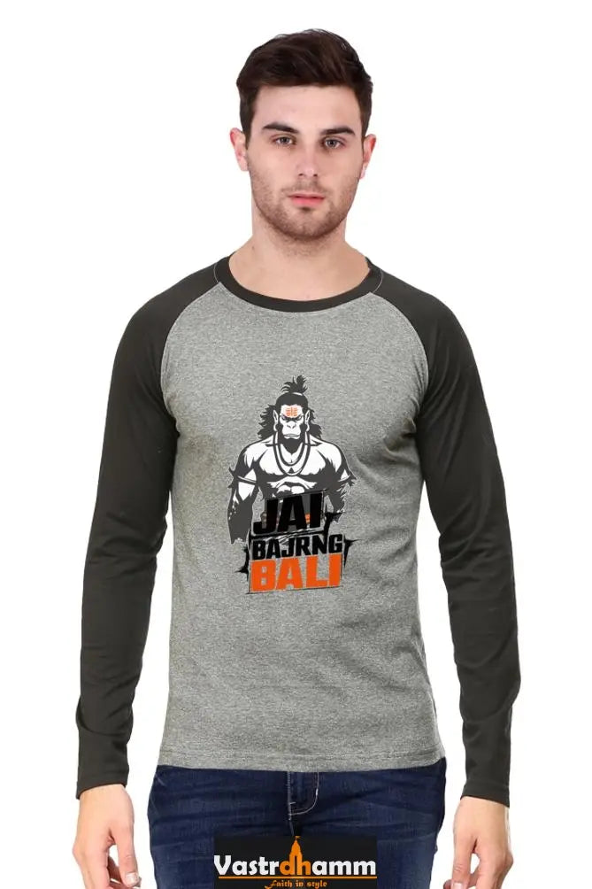 Energetic Hanuman Ji Raglan T-shirt Vastrdhamm