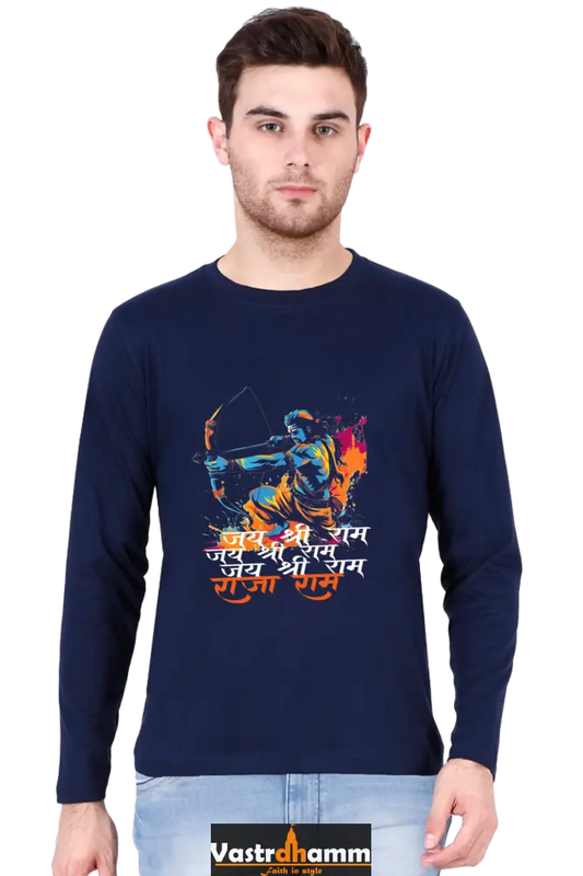 Fearless Ram JiRound Neck Full Sleeve T-Shirt For Men Vastrdhamm