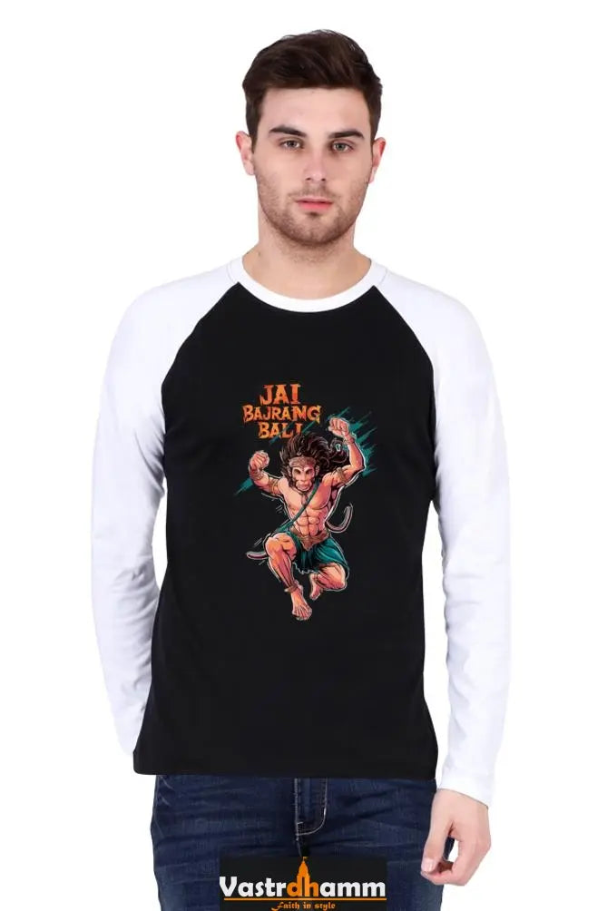 Ferocious Hanuman Ji Raglan T-shirt Vastrdhamm