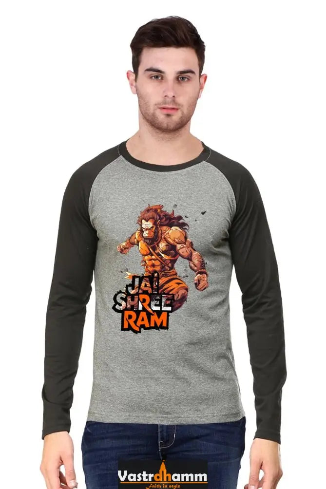 Fierce Hanuman Ji Raglan T-shirt Vastrdhamm