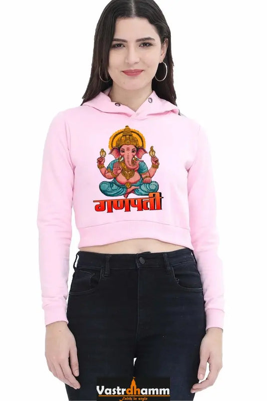 Ganesha DivineCrop Hoodies for Women Vastrdhamm