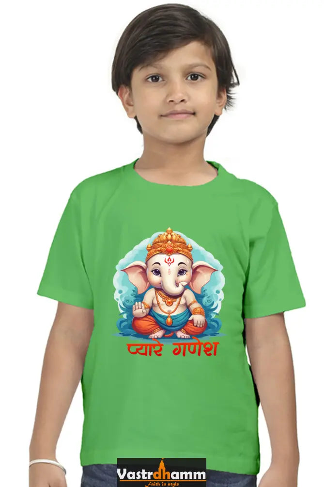 Ganesha Protector Round Neck Half Sleeve Classic T-Shirts for Boy Vastrdhamm