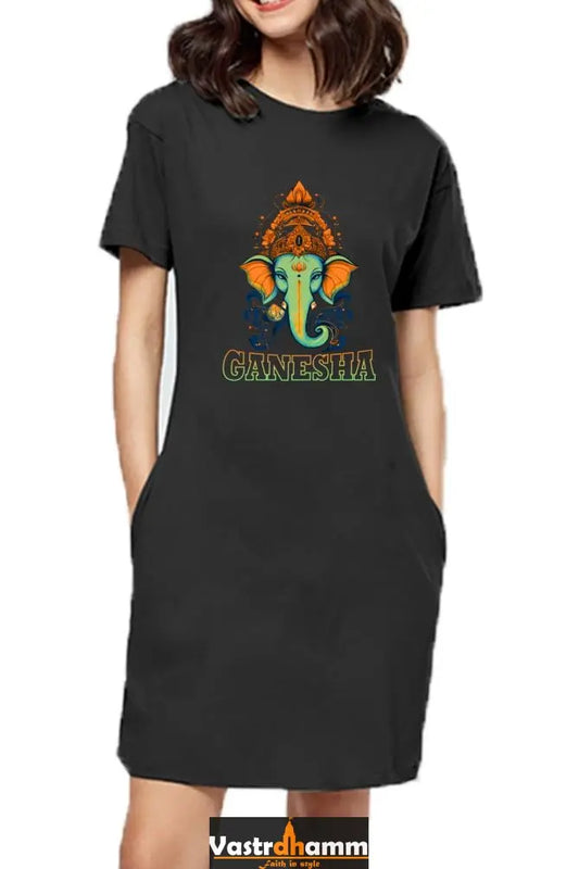 Ganesha WisdomT-Shirts Dress for Women Vastrdhamm