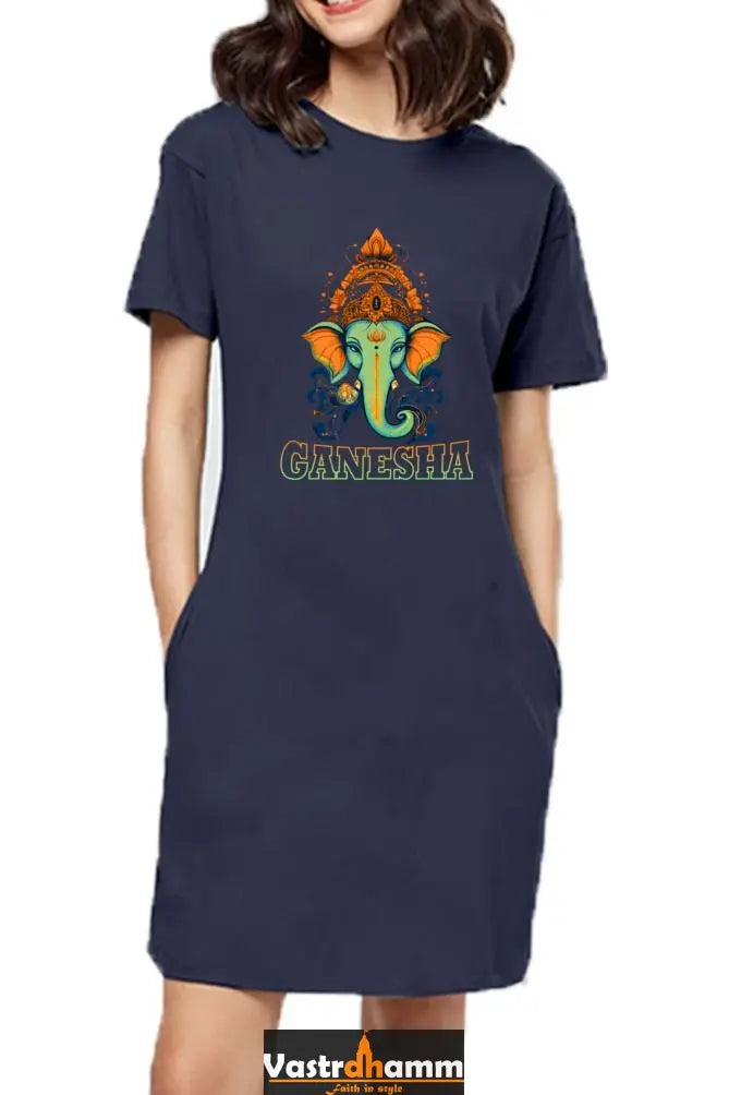 Ganesha WisdomT-Shirts Dress for Women Vastrdhamm