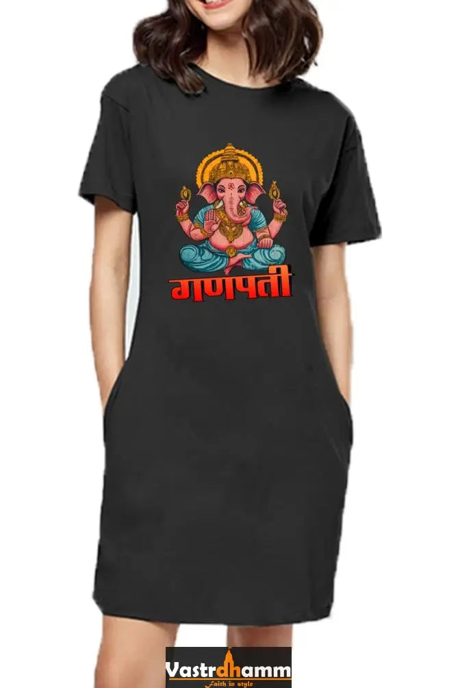 Ganesha WisdomT-Shirts Dress for Women Vastrdhamm