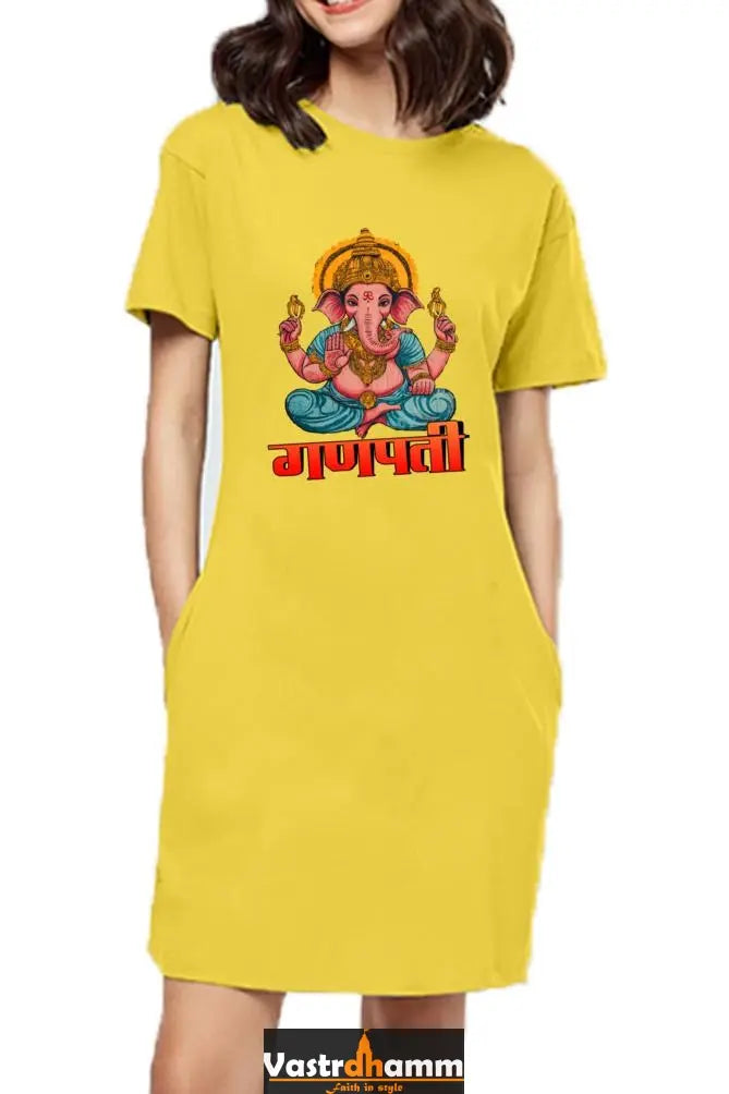 Ganesha WisdomT-Shirts Dress for Women Vastrdhamm