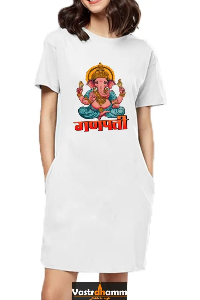 Ganesha WisdomT-Shirts Dress for Women Vastrdhamm