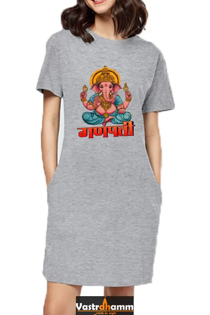 Ganesha WisdomT-Shirts Dress for Women Vastrdhamm