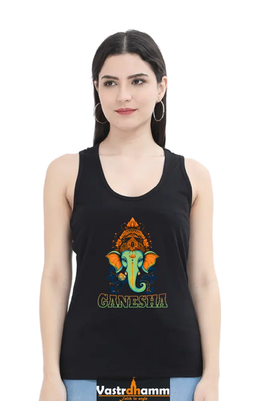 Ganesha WisdomTank Top T-Shirts for Women Vastrdhamm