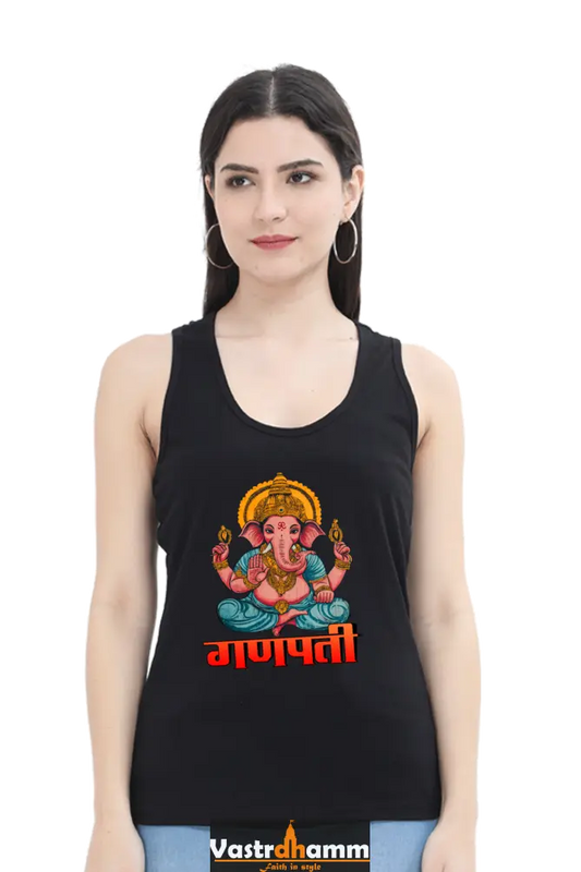 Ganesha WisdomTank Top T-Shirts for Women Vastrdhamm