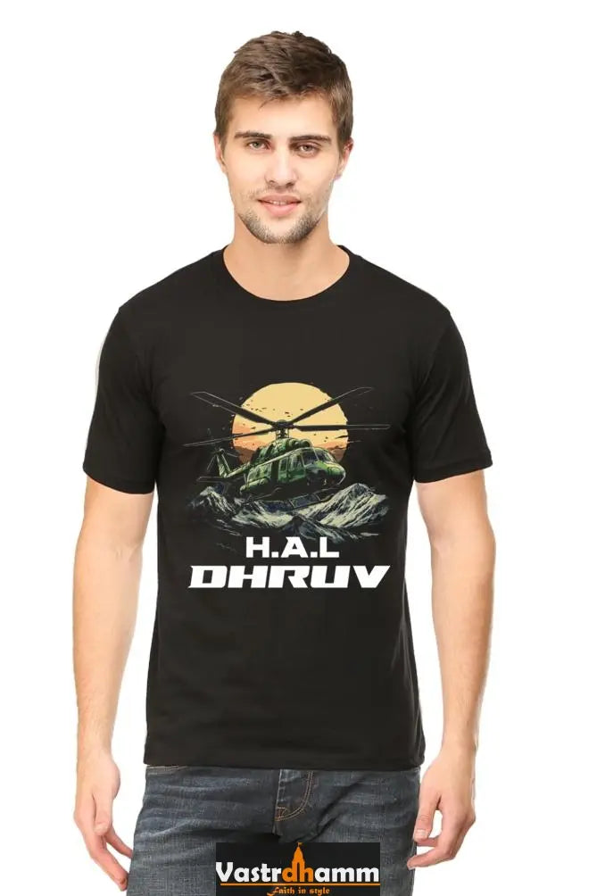 HAL Helicopter Tribute Round Neck Half Sleeve Classic T-Shirts for Men Vastrdhamm