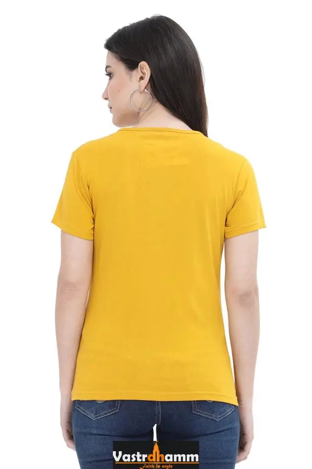 Hanuman Bhakt Round Neck Half Sleeve Classic T-Shirts for Women Vastrdhamm