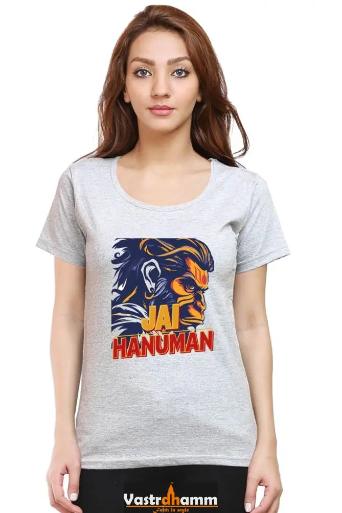 Hanuman Bhakt Round Neck Half Sleeve Classic T-Shirts for Women Vastrdhamm