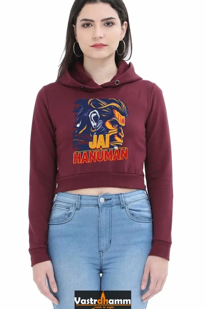 Hanuman BhaktCrop Hoodies for Women Vastrdhamm