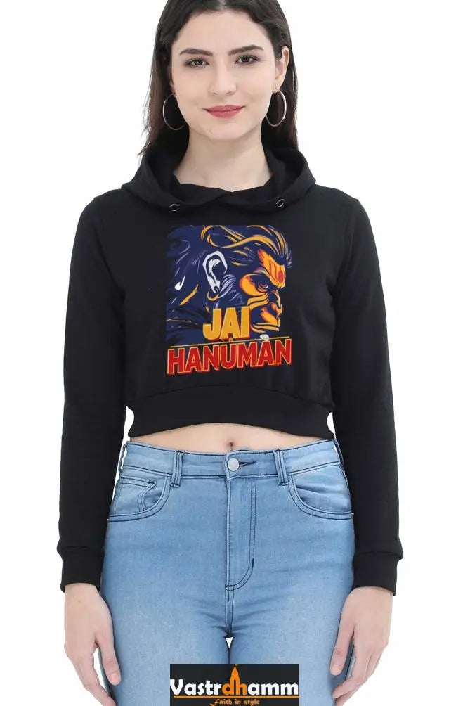 Hanuman BhaktCrop Hoodies for Women Vastrdhamm