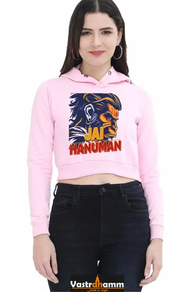 Hanuman BhaktCrop Hoodies for Women Vastrdhamm