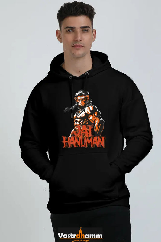 Hanuman Bhakti Oversized Hooded Sweatshirt T-Shirts for Men Vastrdhamm