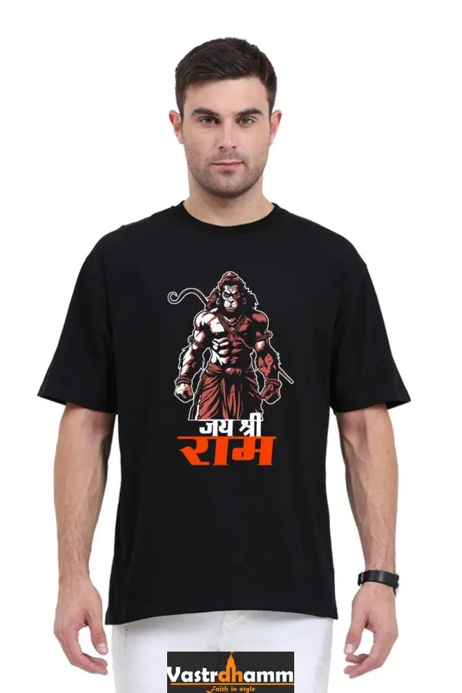 Hanuman Bhakti Power Oversized Classic T-Shirts for Men Vastrdhamm