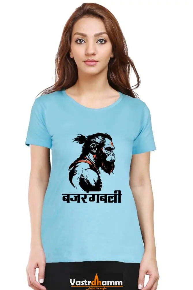 Hanuman Bhakti Round Neck Half Sleeve Classic T-Shirts for Women Vastrdhamm