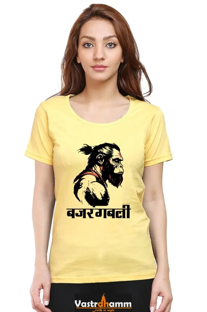 Hanuman Bhakti Round Neck Half Sleeve Classic T-Shirts for Women Vastrdhamm