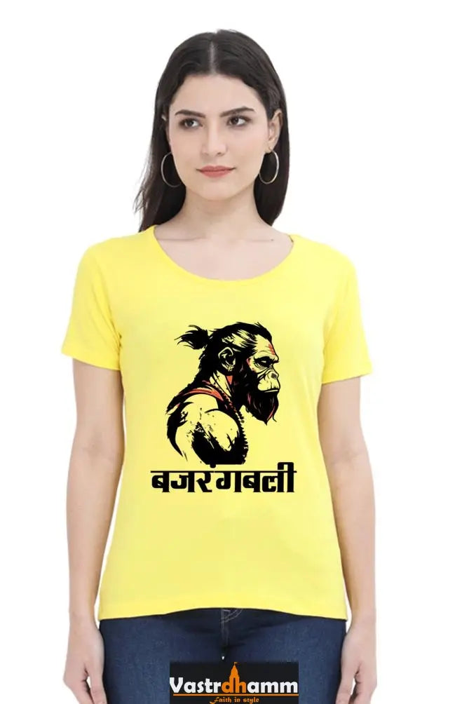 Hanuman Bhakti Round Neck Half Sleeve Classic T-Shirts for Women Vastrdhamm