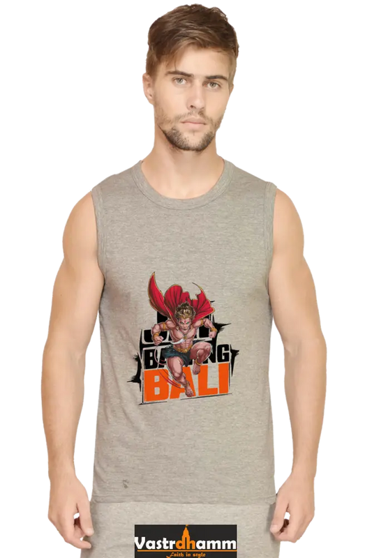 Hanuman Bhakti Strength Round Neck Sleeveless T-Shirts for Men Vastrdhamm