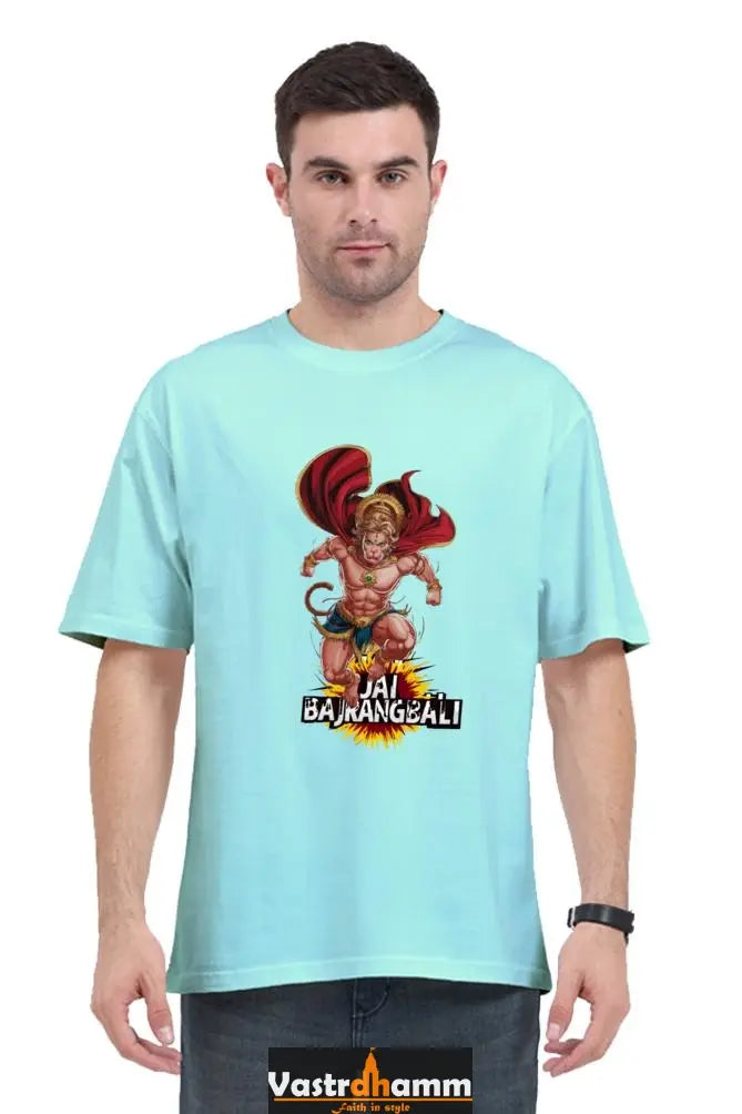 Hanuman Bhakti Warrior Oversized Classic T-Shirts for Men Vastrdhamm