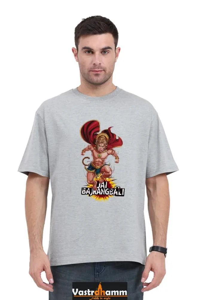 Hanuman Bhakti Warrior Oversized Classic T-Shirts for Men Vastrdhamm