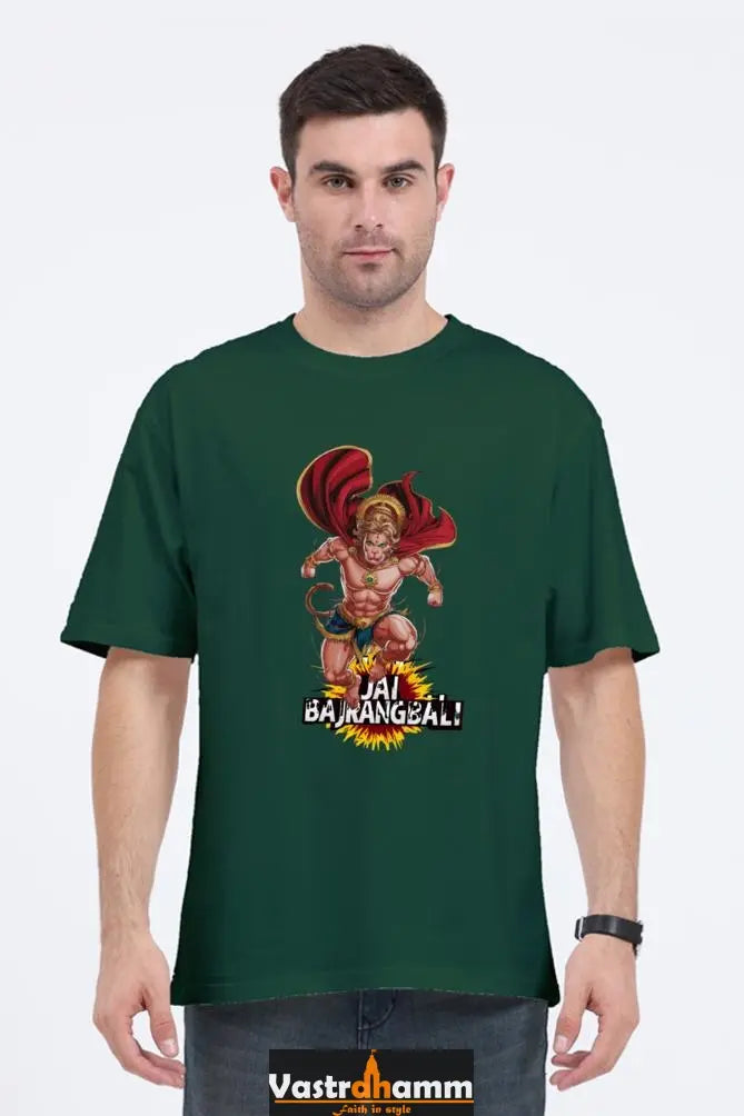 Hanuman Bhakti Warrior Oversized Classic T-Shirts for Men Vastrdhamm