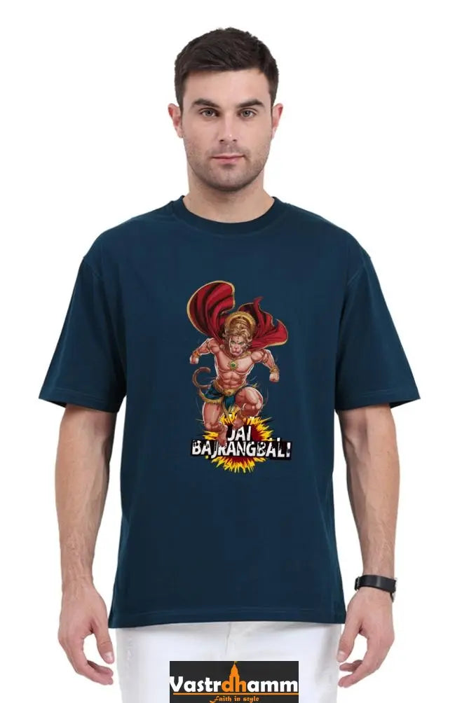 Hanuman Bhakti Warrior Oversized Classic T-Shirts for Men Vastrdhamm