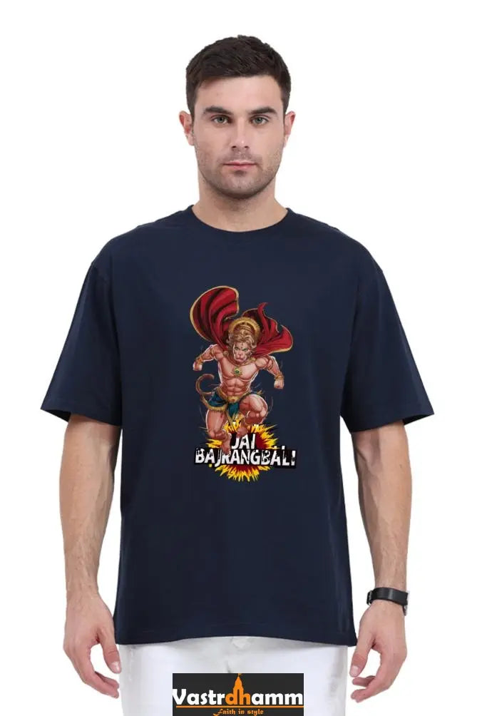 Hanuman Bhakti Warrior Oversized Classic T-Shirts for Men Vastrdhamm