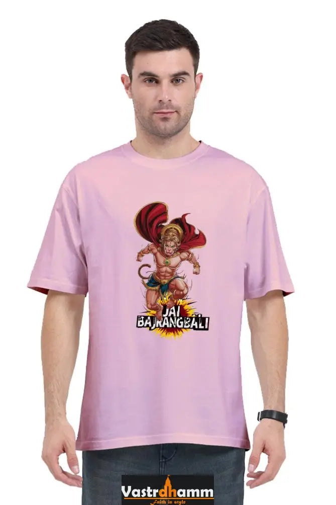 Hanuman Bhakti Warrior Oversized Classic T-Shirts for Men Vastrdhamm