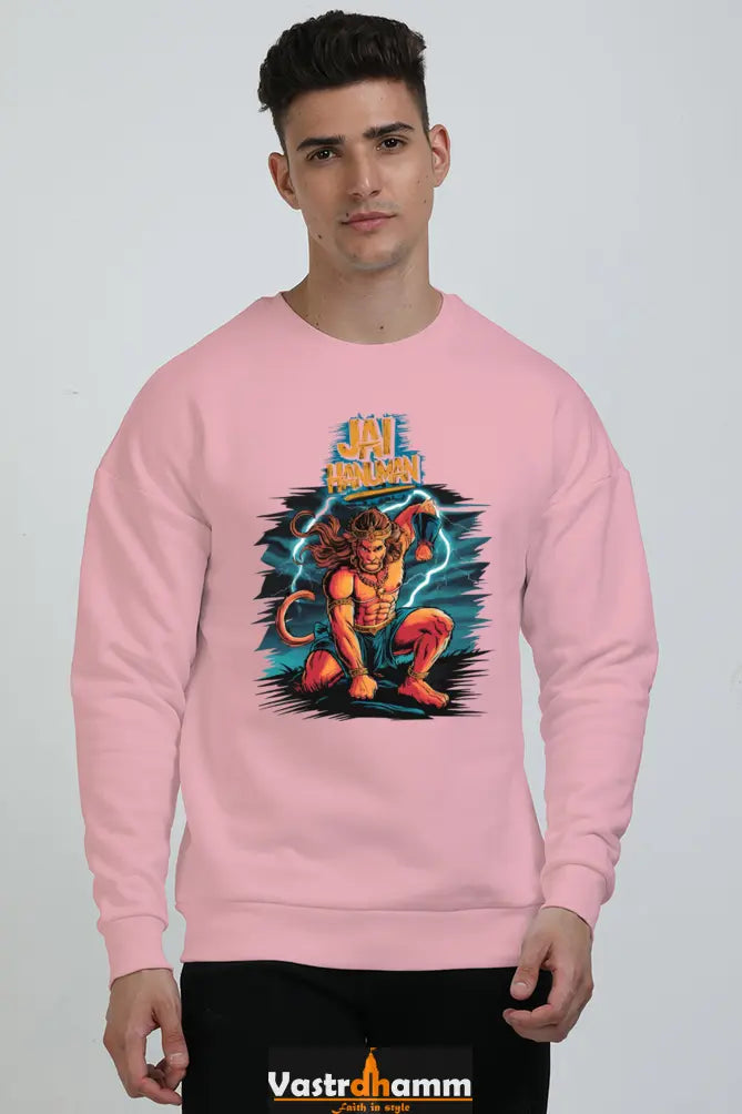 Hanuman Bhakti Warrior Oversized Sweatshirt T-Shirts for Men Vastrdhamm