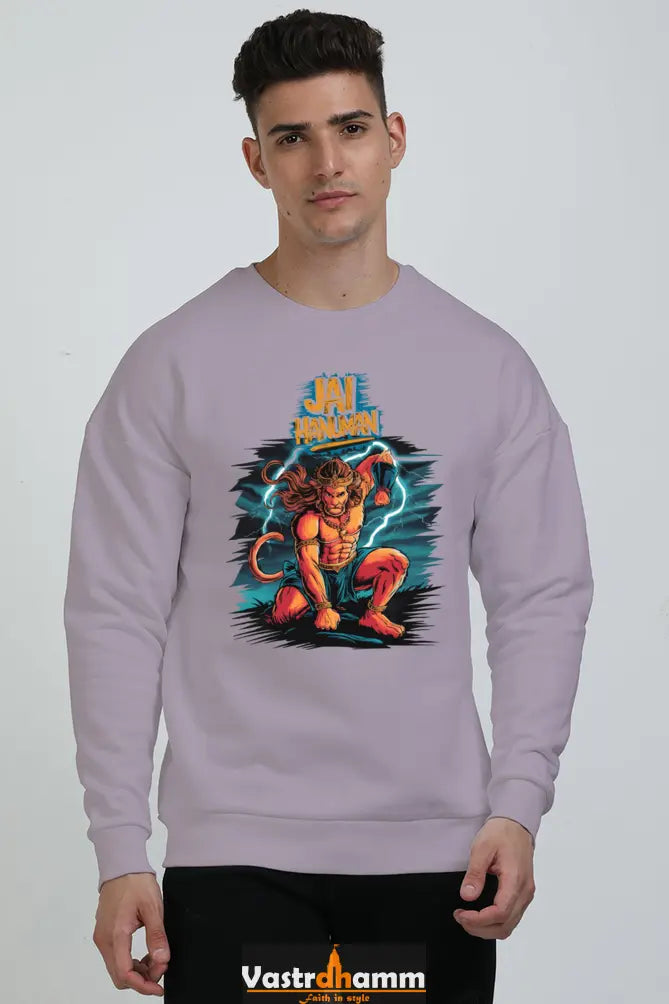 Hanuman Bhakti Warrior Oversized Sweatshirt T-Shirts for Men Vastrdhamm