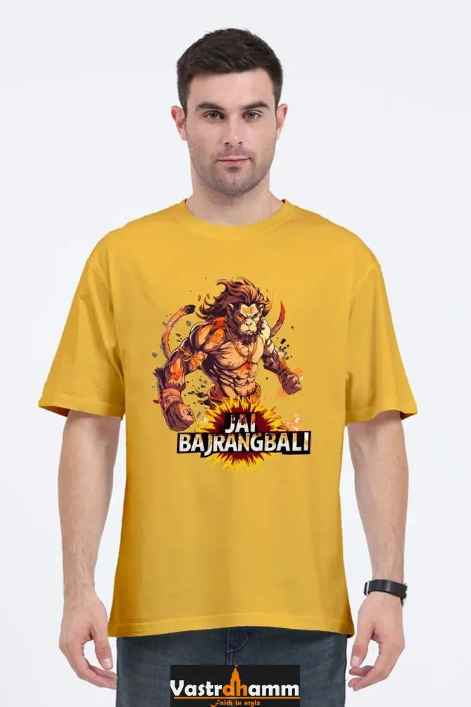 Hanuman Bhakti Yoga Oversized Classic T-Shirts for Men Vastrdhamm