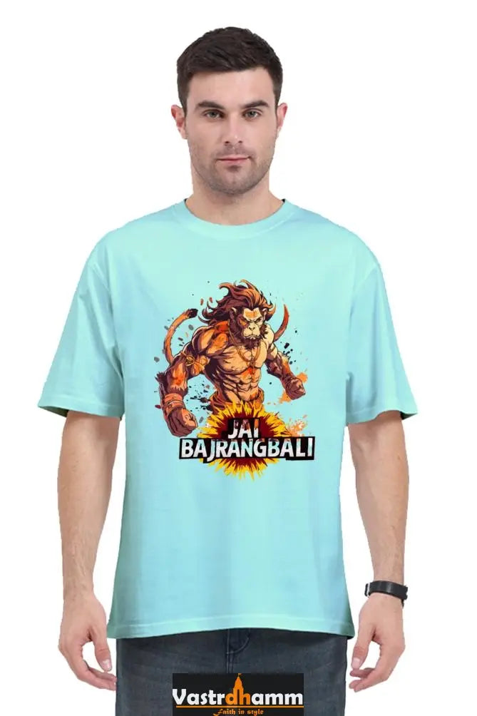 Hanuman Bhakti Yoga Oversized Classic T-Shirts for Men Vastrdhamm