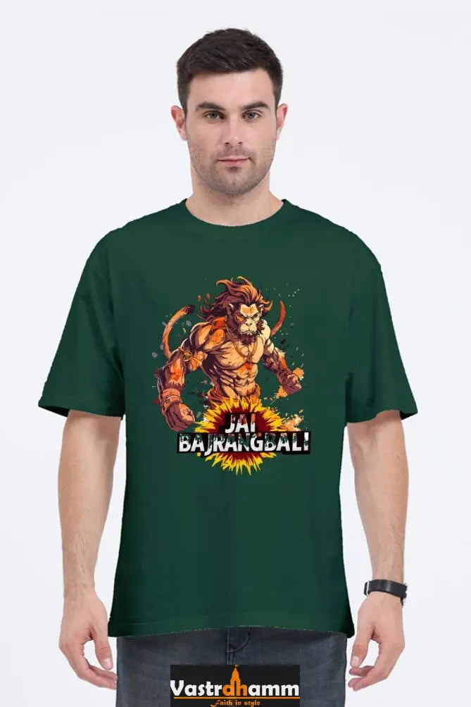 Hanuman Bhakti Yoga Oversized Classic T-Shirts for Men Vastrdhamm