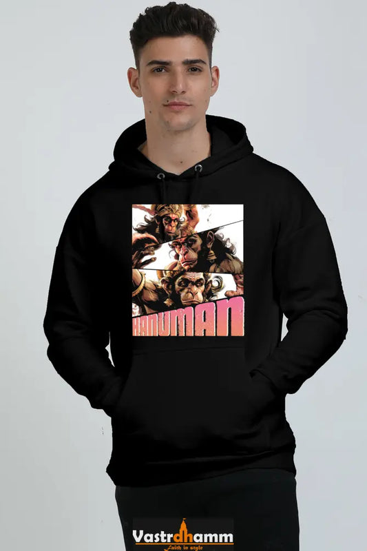 Hanuman Celestial Guardian Oversized Hooded Sweatshirt T-Shirts for Men Vastrdhamm